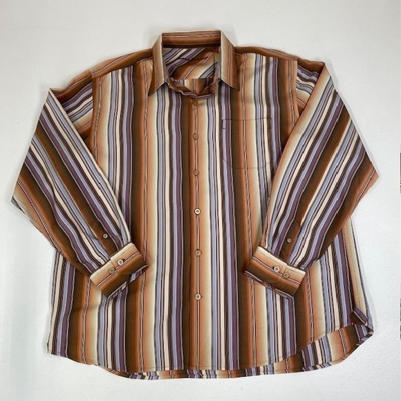 Tommy Bahama Silk Blend Button‎ Up Striped Casual Shirt XL - Picture 1 of 11